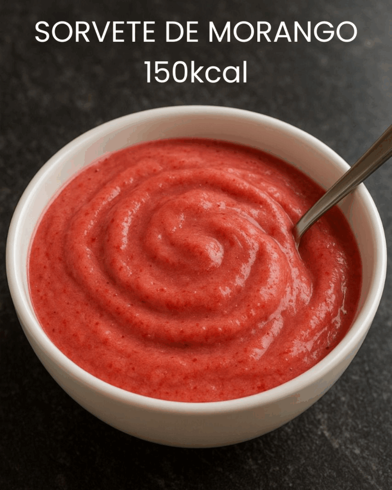 Sorvete de morango com 150kcal